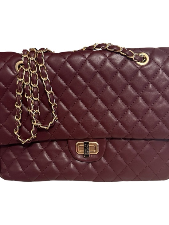 Badgley Mischka Handbags - NWT Bagley Mischka Burgundy Quilted Chain Shoulder Bag Luggage Pass Through $179